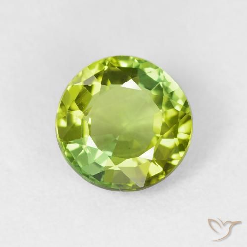 1.67ct Natural Verde claro turmalina, Redondo, VS