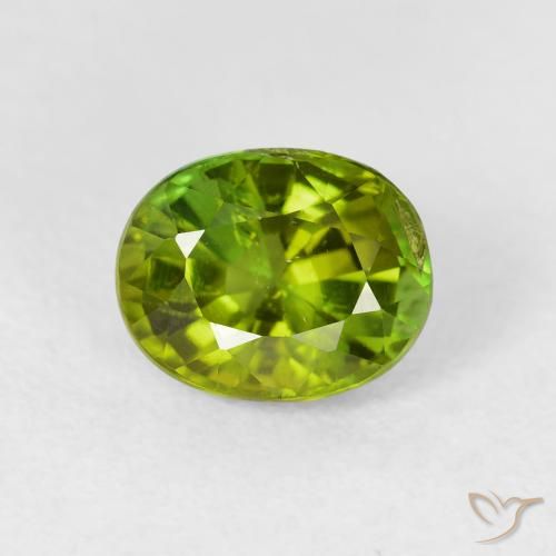 1.71ct Natural Verde terroso cálido turmalina, Ovalada, VS