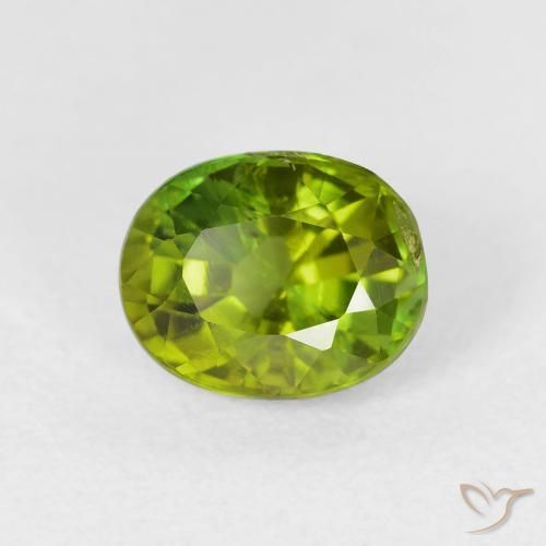 Turmalina Verde terroso cálido natural de 1.71 ct, Ovalada, VS