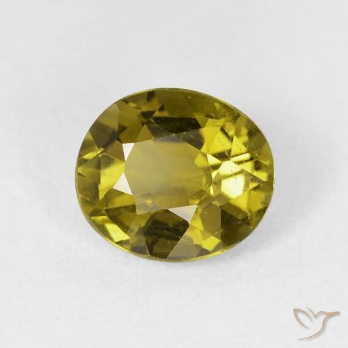 Turmalina Verde amarillento natural de 1.75 ct, Ovalada, VS