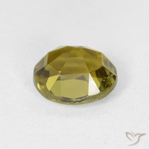 Turmalina Verde amarillento natural de 1.75 ct, Ovalada, VS