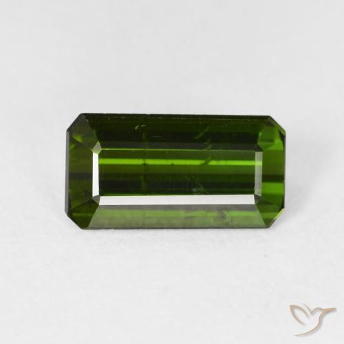 2.69ct Natural Verde terroso Turmalina, corte esmeralda, VS