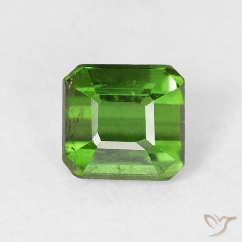 0.65ct Natural Verde Turmalina, corte esmeralda, VS