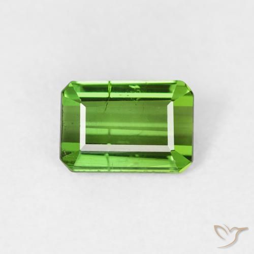 0.75ct Natural Verde medio Turmalina, corte esmeralda, VS-SI