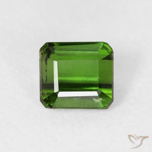 0.79ct Natural Verde bosque Turmalina, corte esmeralda, VS