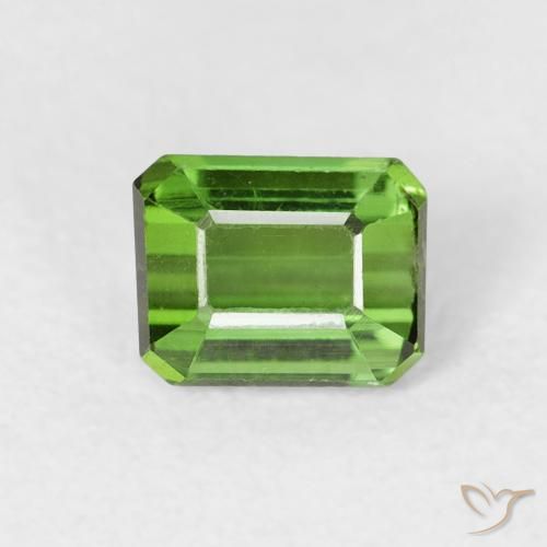 0.69ct Natural Verde Turmalina, corte esmeralda, VS