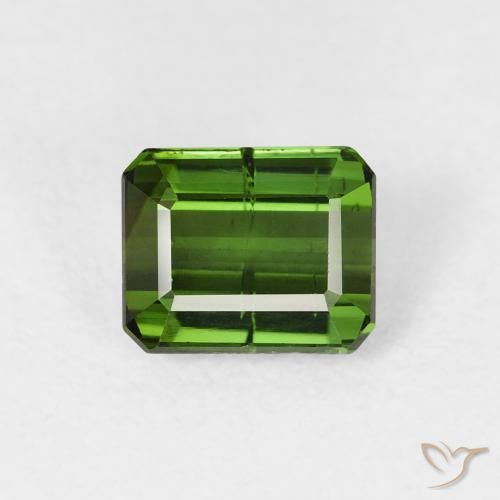 1.22ct Natural Verde terroso Turmalina, corte esmeralda, SI