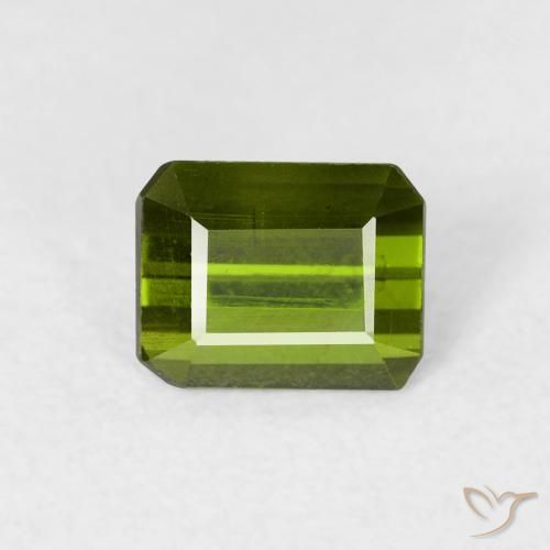 0.72ct Natural Verde alga Turmalina, corte esmeralda, VS