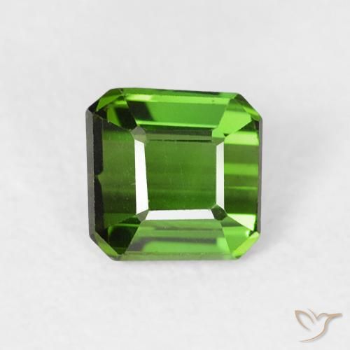 0.58ct Natural Verde oscuro Turmalina, corte esmeralda, VVS-VS