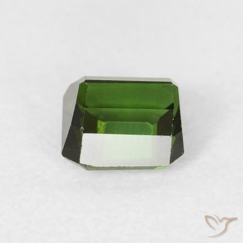 Turmalina Verde oscuro natural de 0.58 ct, Corte Octágono / Esmeralda, VVS-VS
