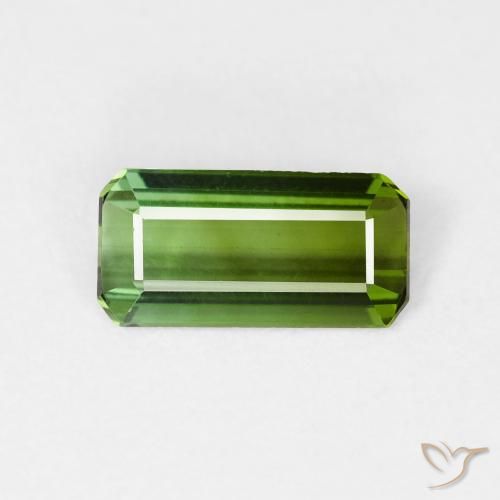 0.99ct Natural Verde bosque Turmalina, corte esmeralda, VVS-VS