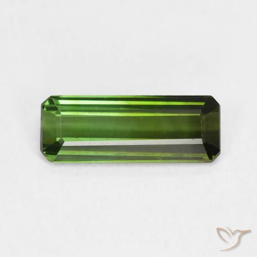 1.09ct Natural Verde oscuro Turmalina, corte esmeralda, VVS-VS
