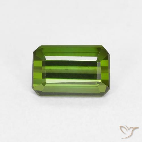 0.70ct Natural Verde medio Turmalina, corte esmeralda, VVS-VS