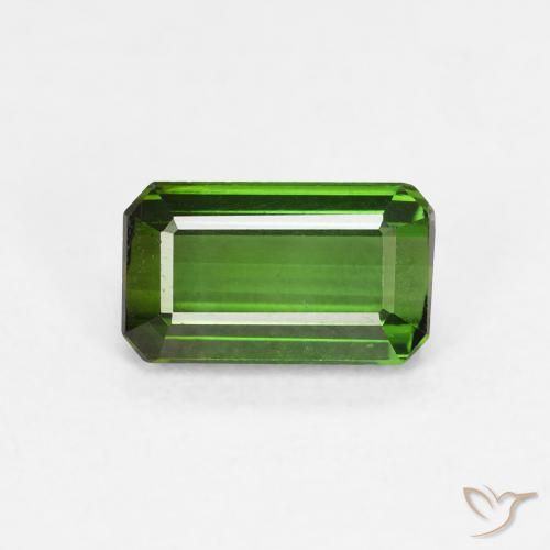 1.06ct Natural Verde oscuro turmalina, corte esmeralda, VVS-VS