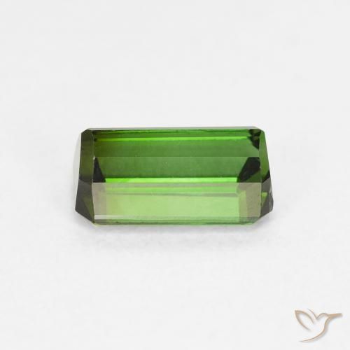 Turmalina Verde oscuro natural de 1.06 ct, Corte Octágono / Esmeralda, VVS-VS
