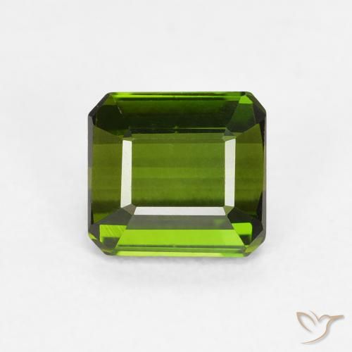 1.01ct Natural Verde medio Turmalina, corte esmeralda, VVS