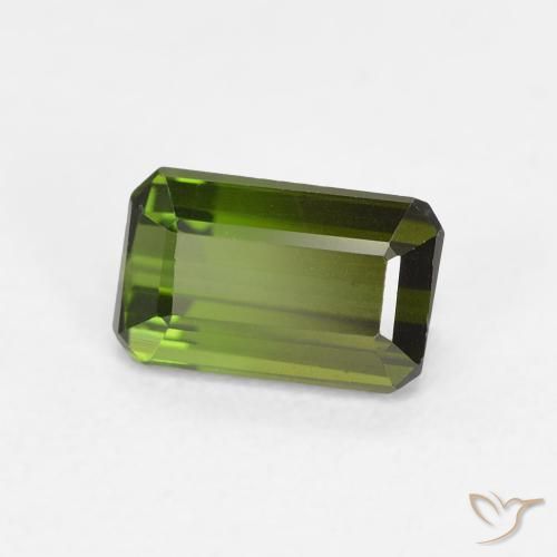 Turmalina Verde medio natural de 0.92 ct, Corte Octágono / Esmeralda, VVS