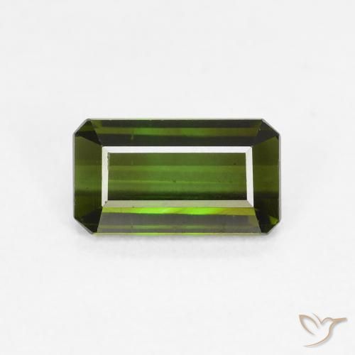 0.92ct Natural Verde bosque Turmalina, corte esmeralda, VVS
