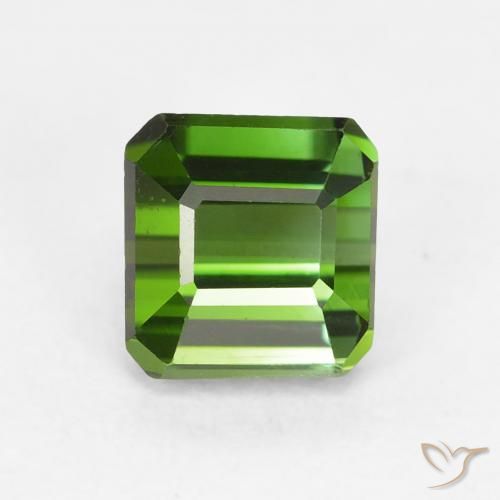 1.10ct Natural Verde bosque Turmalina, corte esmeralda, VVS