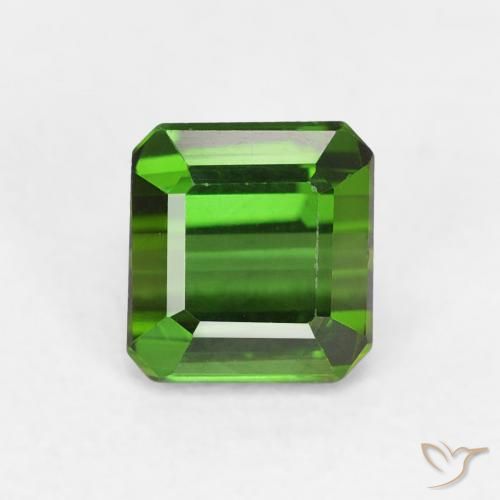 0.78ct Natural Verde oscuro Turmalina, corte esmeralda, VVS