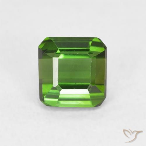 0.64ct Natural Verde medio Turmalina, corte esmeralda, VVS