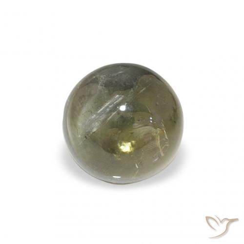 1.11ct Natural Verde amarillento Turmalina, Redondo, Transparente