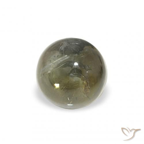 Turmalina Verde amarillento natural de 1.11 ct, Redondo, Transparente