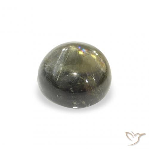 Turmalina Verde amarillento natural de 1.11 ct, Redondo, Transparente