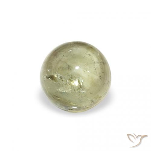 0.65ct Natural Verde amarillento Turmalina, Redondo, Transparente