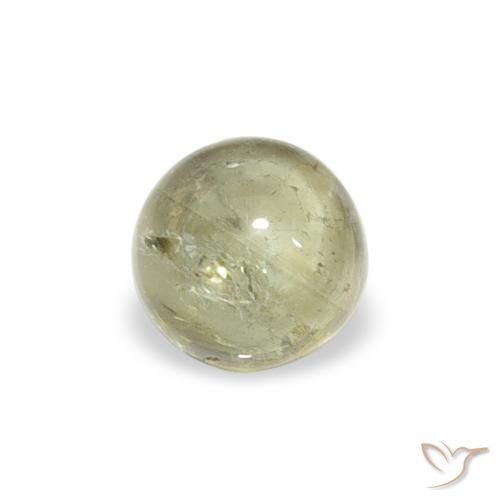 Turmalina Verde amarillento natural de 0.65 ct, Redondo, Transparente