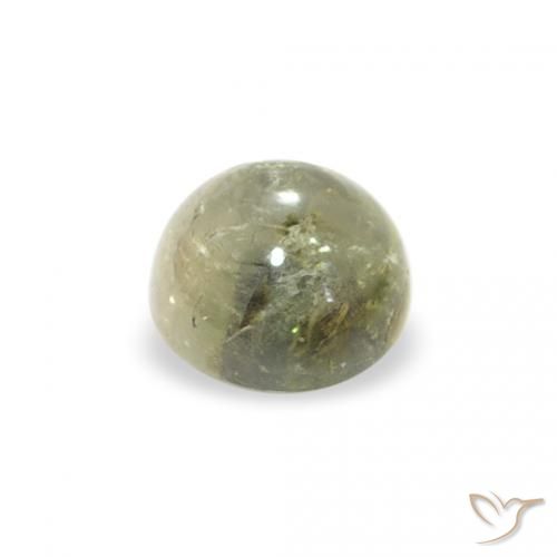 Turmalina Verde amarillento natural de 0.65 ct, Redondo, Transparente
