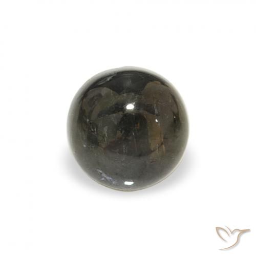 0.64ct Natural Verde oscuro Turmalina, Redondo, Transparente