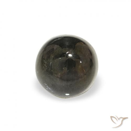Turmalina Verde oscuro natural de 0.64 ct, Redondo, Transparente