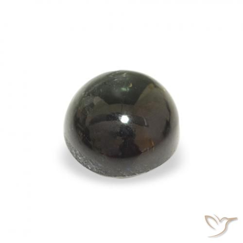 Turmalina Verde oscuro natural de 0.64 ct, Redondo, Transparente