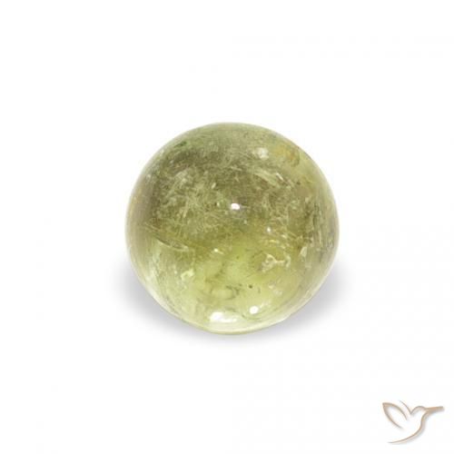Turmalina Verde lima pálido natural de 0.63 ct, Redondo, Transparente