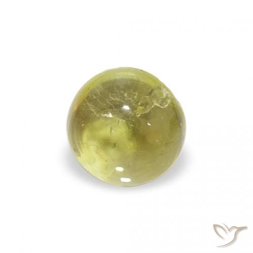 Turmalina Verde cálido natural de 0.56 ct, Redondo, Transparente