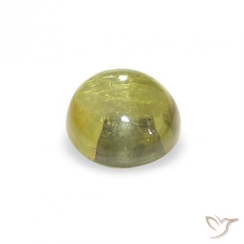 Turmalina Verde cálido natural de 0.56 ct, Redondo, Transparente