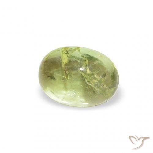 Turmalina Verde cálido natural de 0.77 ct, Ovalada, Transparente
