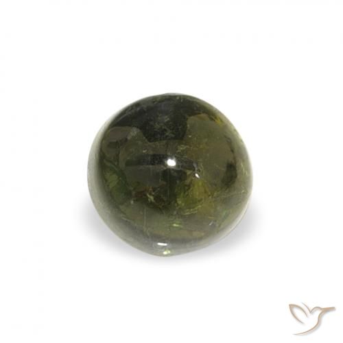 0.54ct Natural Verde oscuro Turmalina, Redondo, Transparente