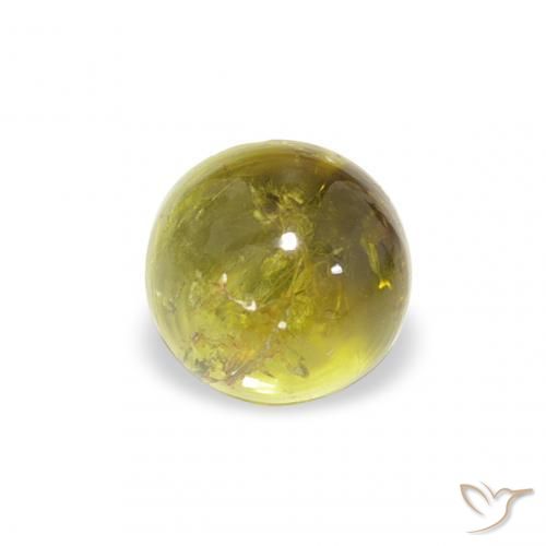Turmalina Verde cálido natural de 1.12 ct, Redondo, Transparente
