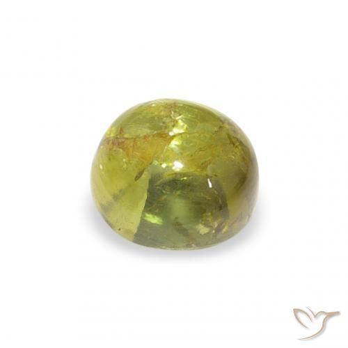 Turmalina Verde cálido natural de 1.12 ct, Redondo, Transparente