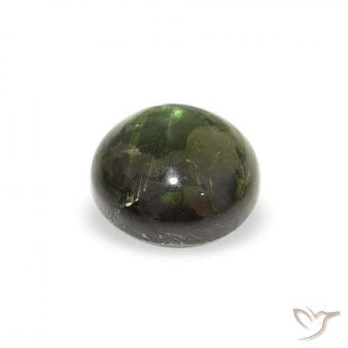 Turmalina Verde terroso natural de 0.55 ct, Redondo, Transparente