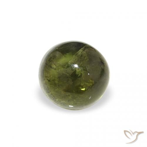 0.75ct Natural Verde cálido Turmalina, Redondo, Transparente