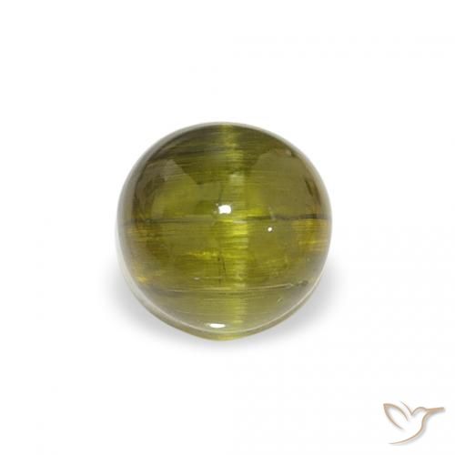 0.84ct Natural Verde amarillento Turmalina, Redondo, Transparente