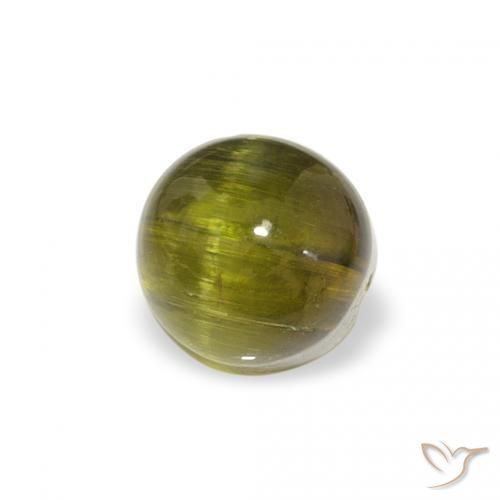 Turmalina Verde amarillento natural de 0.84 ct, Redondo, Transparente