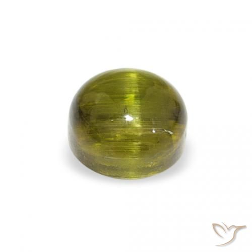 Turmalina Verde amarillento natural de 0.84 ct, Redondo, Transparente