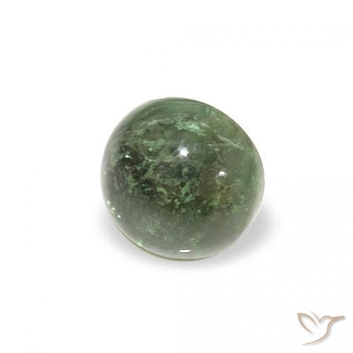 Turmalina Verde terroso natural de 0.66 ct, Redondo, Transparente