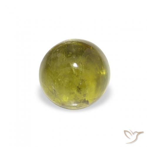 Turmalina Verde medio natural de 0.76 ct, Redondo, Transparente