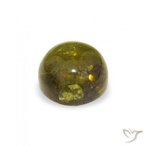 Turmalina Verde medio natural de 0.76 ct, Redondo, Transparente
