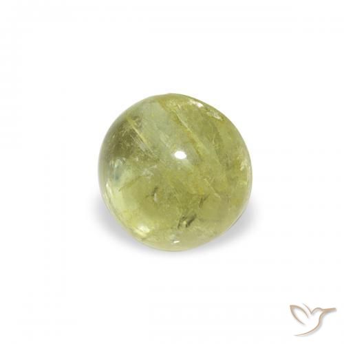 0.59ct Natural Verde amarillento Turmalina, Redondo, Transparente